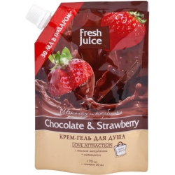 Крем-гель для душа "Chocolate & Strawberry" Дой-пак "Fresh Juice", 200 мл косметика Эльфа
